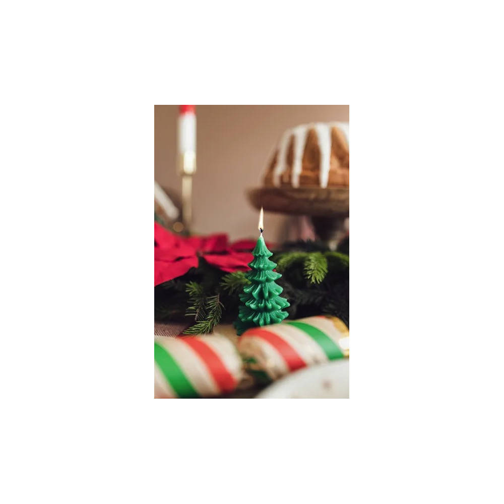 Christmas Tree candle - green, 10 cm