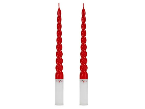 Santa Claus candles - red, 25 cm, 2 pcs.