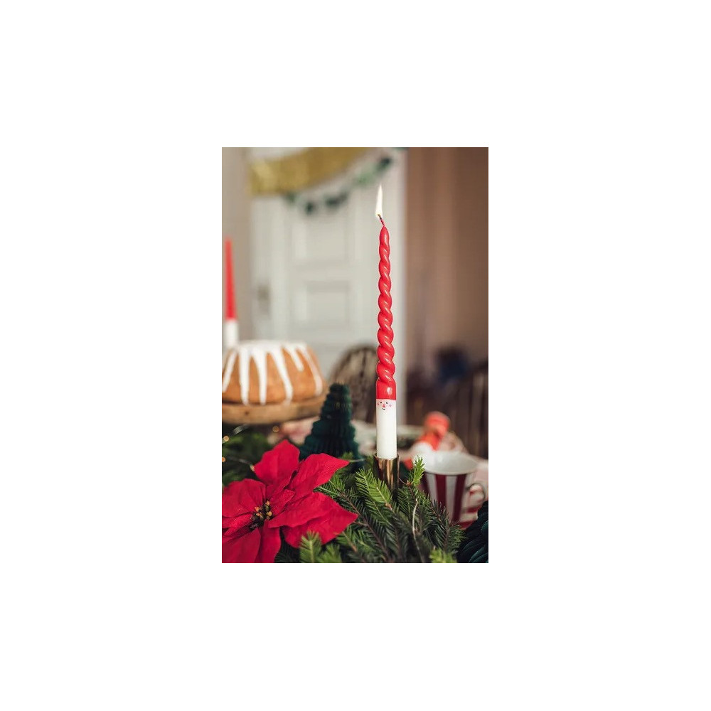 Santa Claus candles - red, 25 cm, 2 pcs.