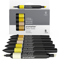 Promarker set - Winsor & Newton - Yellow Tones, 6 pcs.