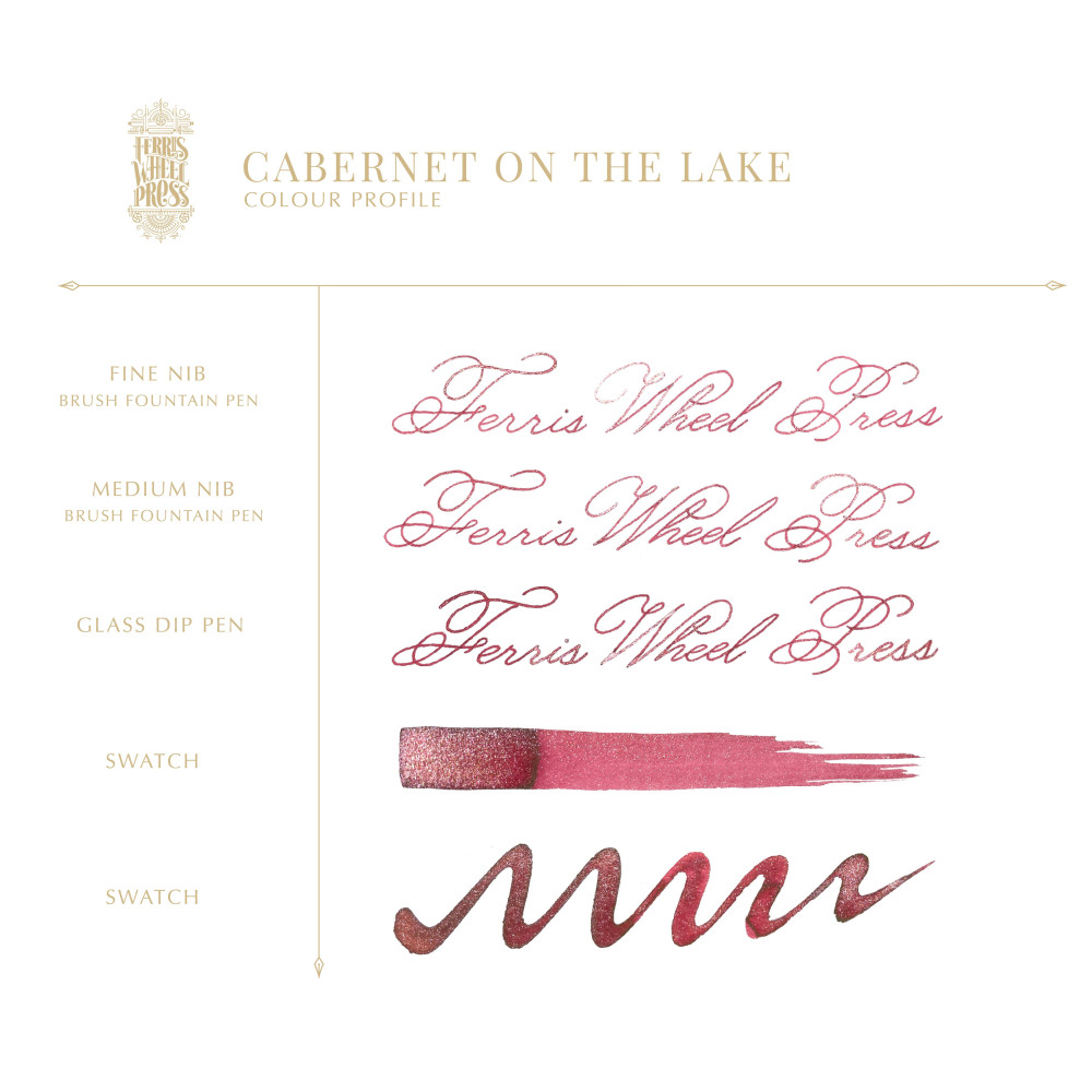Calligraphy ink - Ferris Wheel Press - Cabernet on the Lake, 38 ml