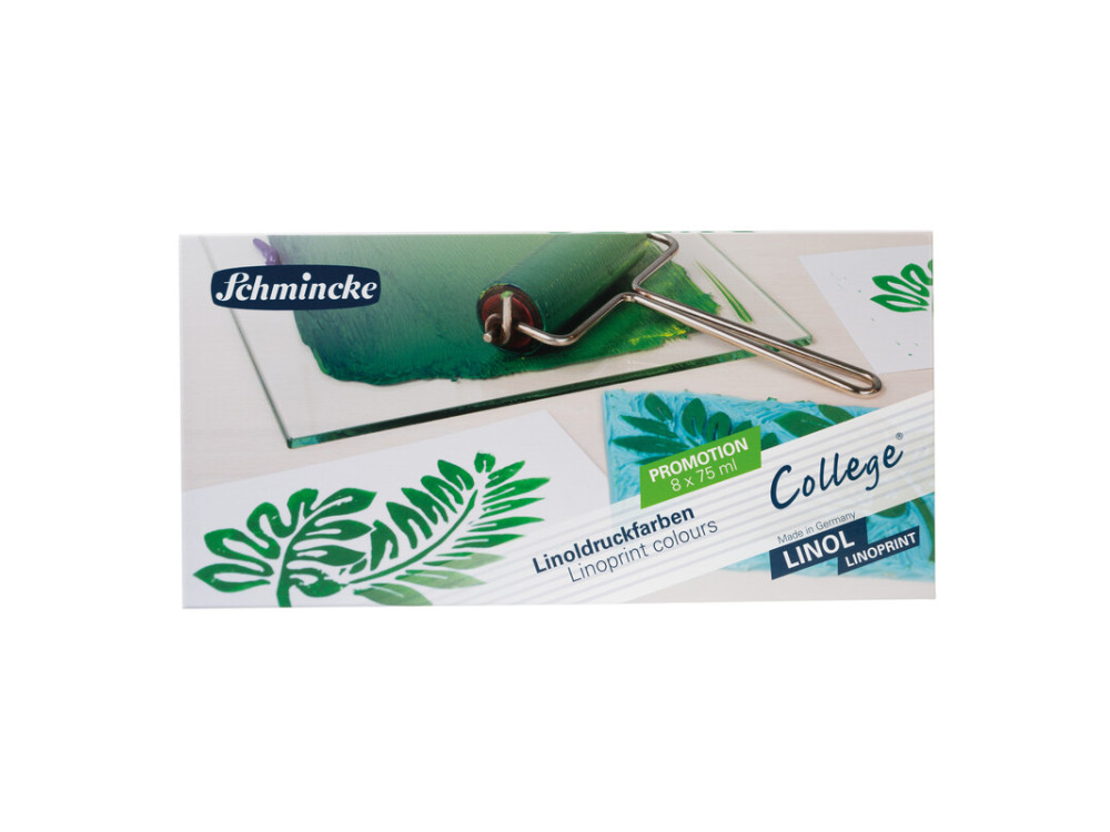 Set of College Linoprint paints - Schmincke - 8 colors x 75 ml