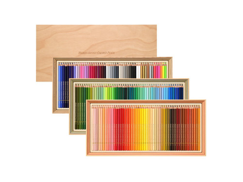 Set of Artists' Colored Pencils in Wooden Box - Holbein - 150 pcs.