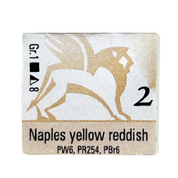 Watercolors in half pans - Renesans - 2, naples yellow reddish, 1,5 ml