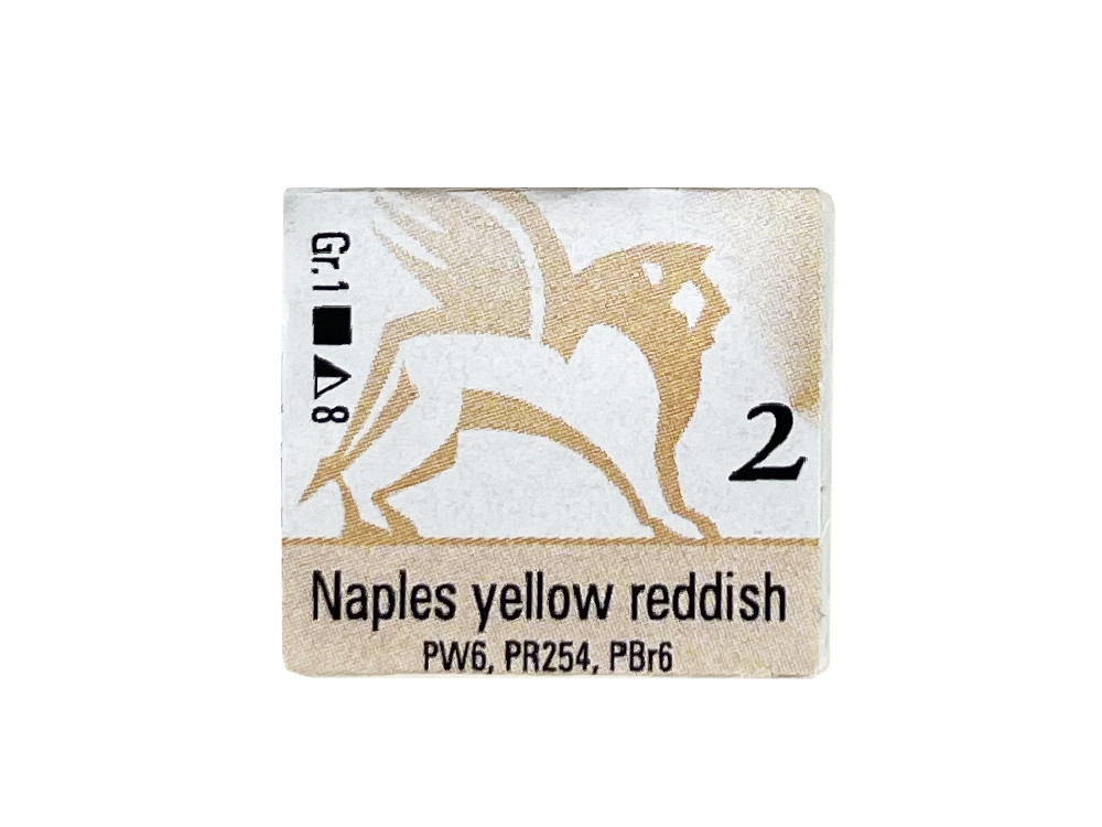 Watercolors in half pans - Renesans - 2, naples yellow reddish, 1,5 ml