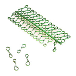Plastic baubles, pendants hangers - green, 33 mm, 60 pcs.