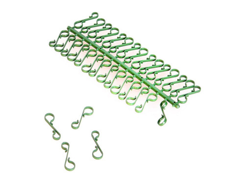 Plastic baubles, pendants hangers - green, 33 mm, 60 pcs.