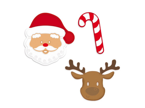Set of cutting dies Santa, Reindeer and Candy Cane - DpCraft - 3 pcs.