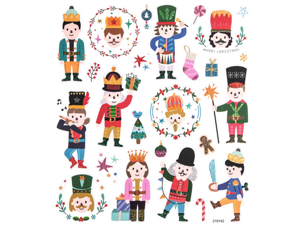 Glitter stickers Nutcracker - DpCraft - 25 pcs.