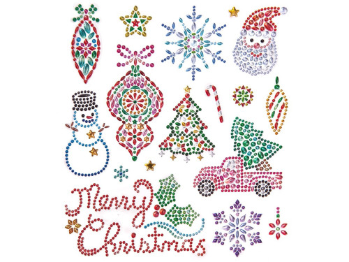 Stickers with crystals Christmas - DpCraft - 17 pcs.