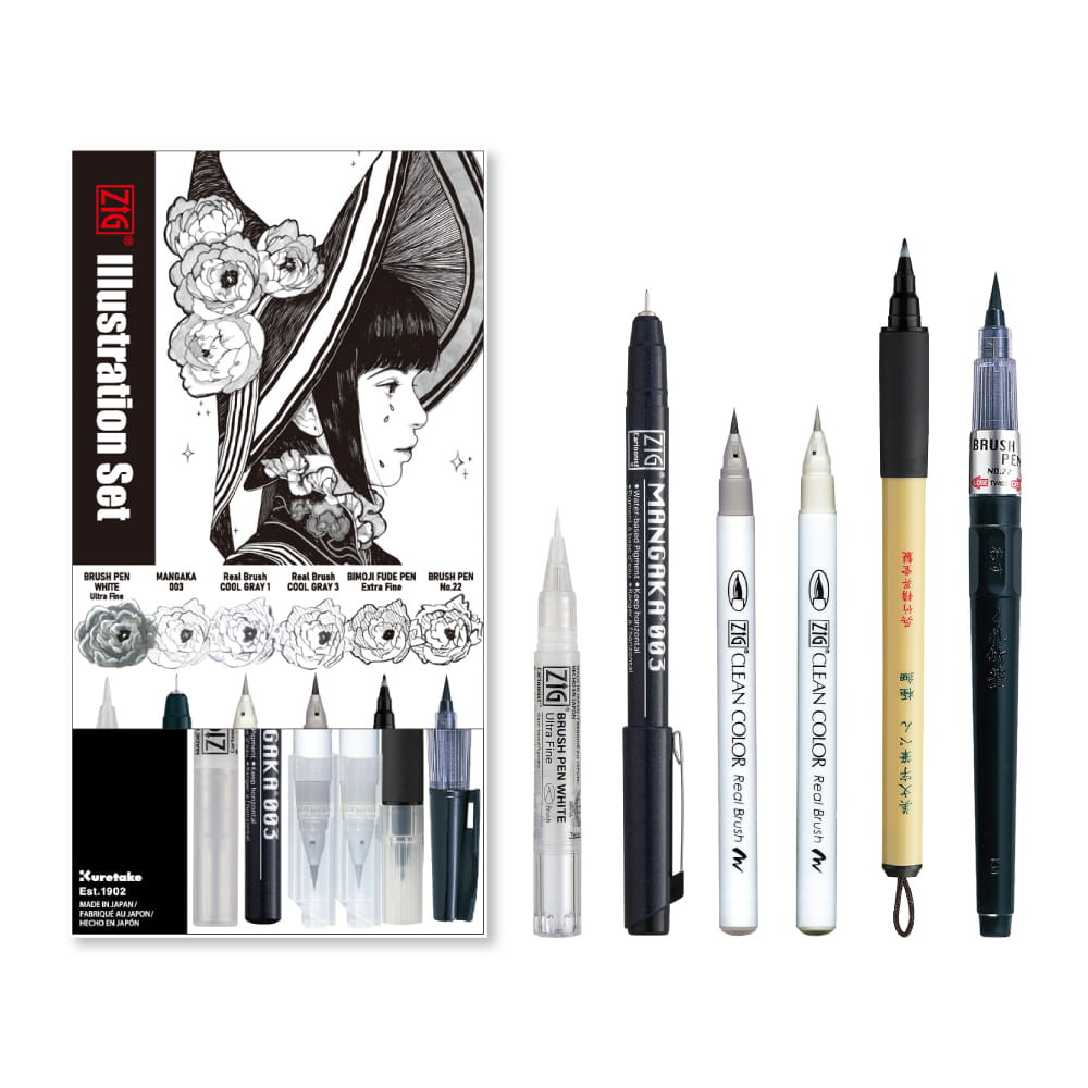 Inktober 2023 Ilustration Set - Kuretake - 6 pcs.