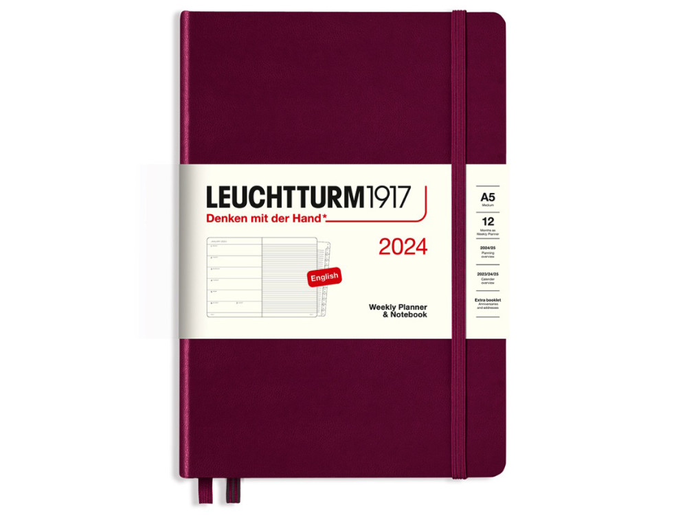 Weekly Planner & Notebook 2023 - Leuchtturm1917 - Port Red, hard cover, A5