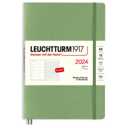 Leuchtturm 1917 Weekly Planner 2024 Forest Green Medium A5 Soft Cover