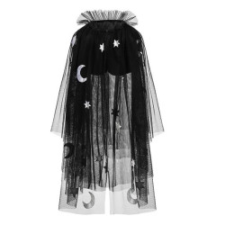 Cape with stars and moon - black
