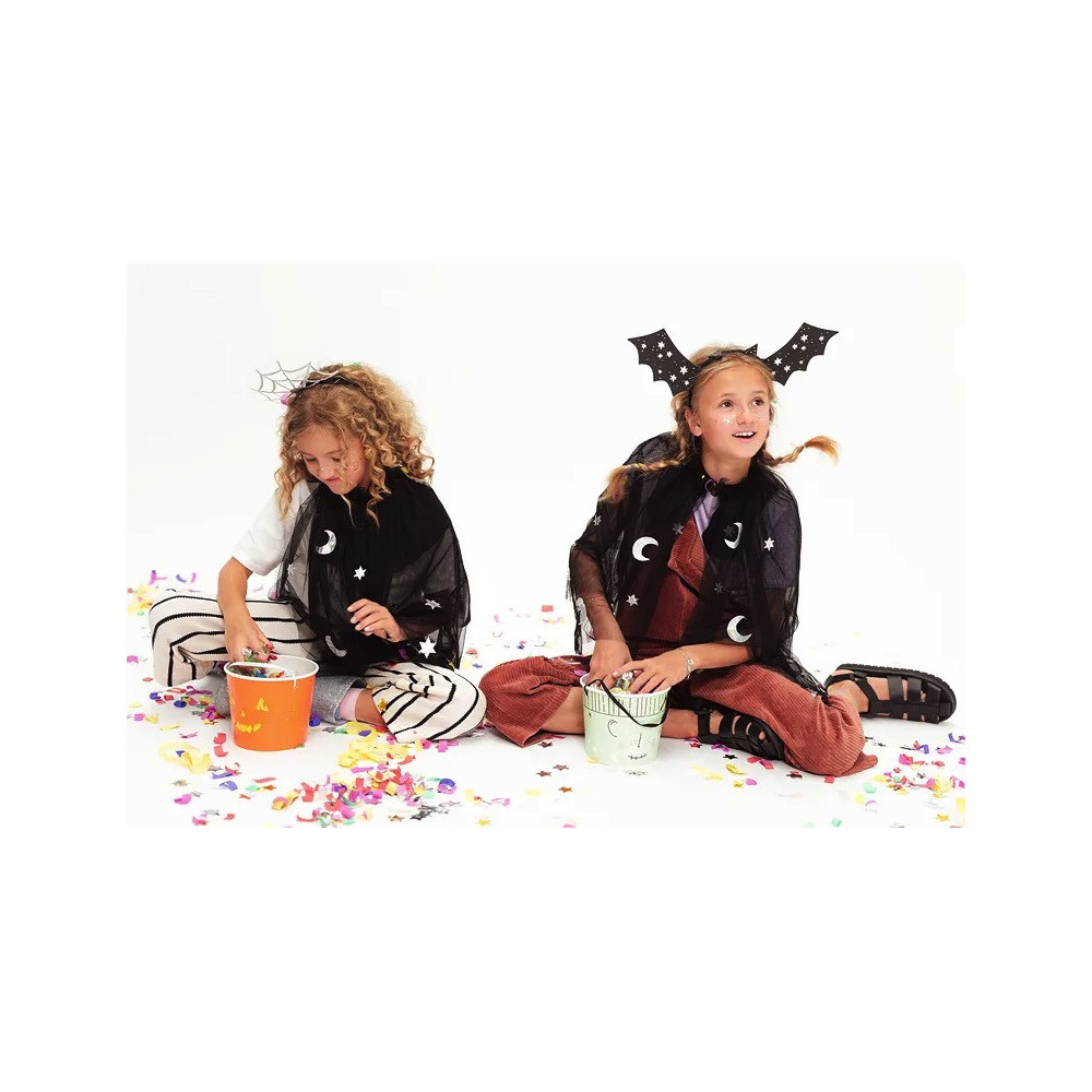 Peleryna w gwiazdki i księżyce - czarna