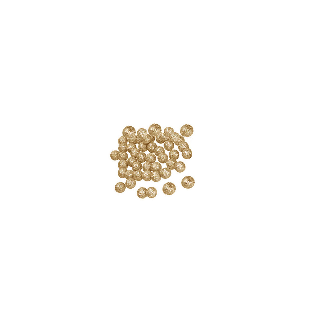 Styrofoam glitter balls - gold, 1-2 cm, 30 pcs.