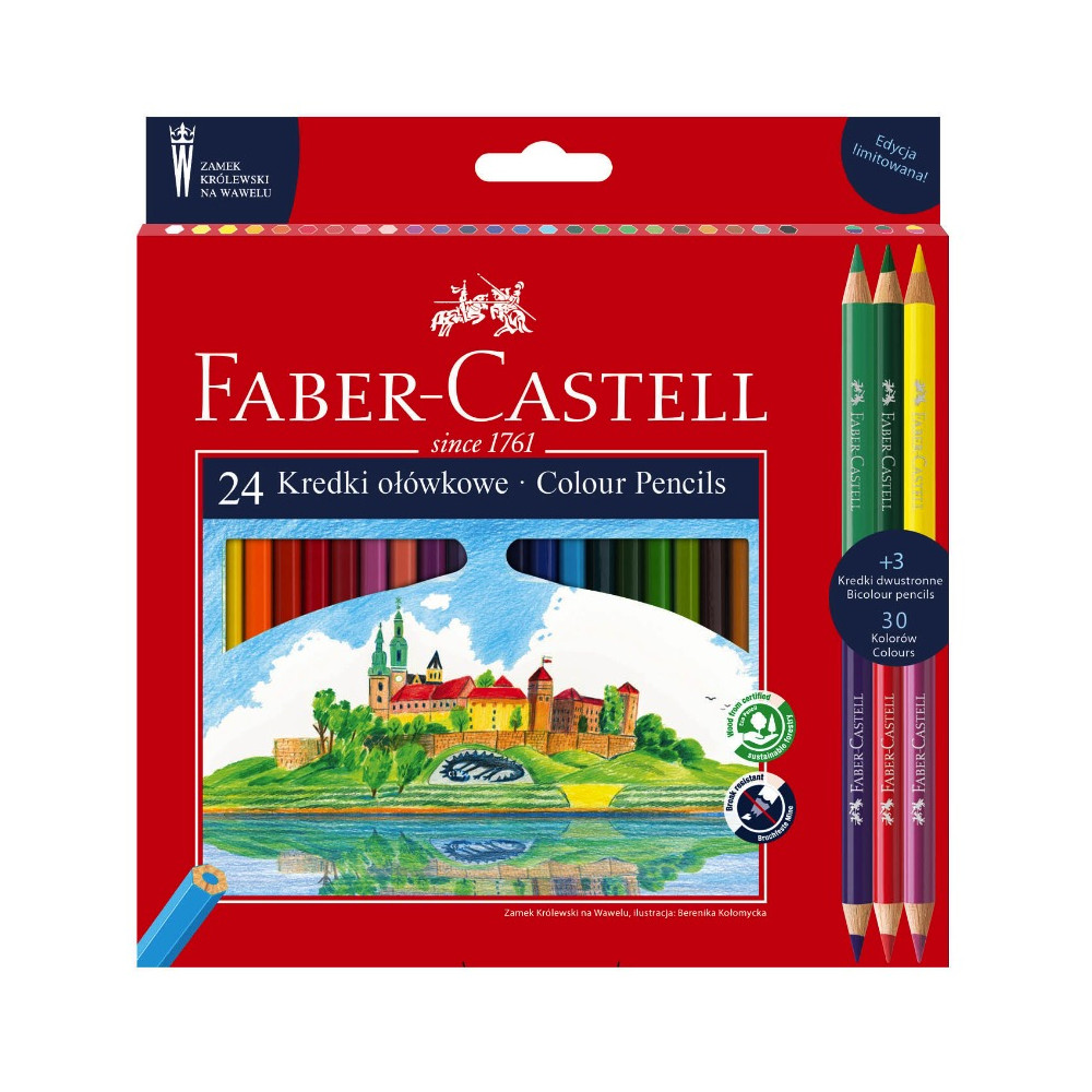 Zestaw kredek ołówkowych Zamek na Wawelu - Faber-Castell - 30 kolorów