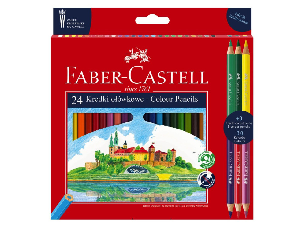 Zestaw kredek ołówkowych Zamek na Wawelu - Faber-Castell - 30 kolorów