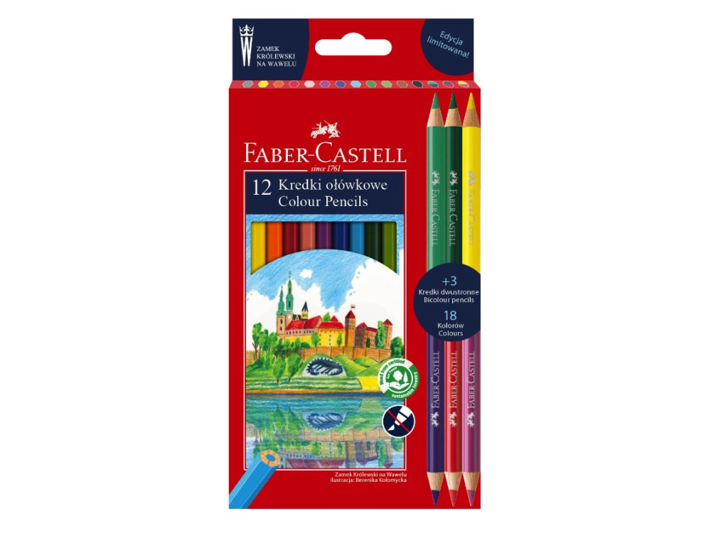 Zestaw kredek ołówkowych Zamek na Wawelu - Faber-Castell - 18 kolorów
