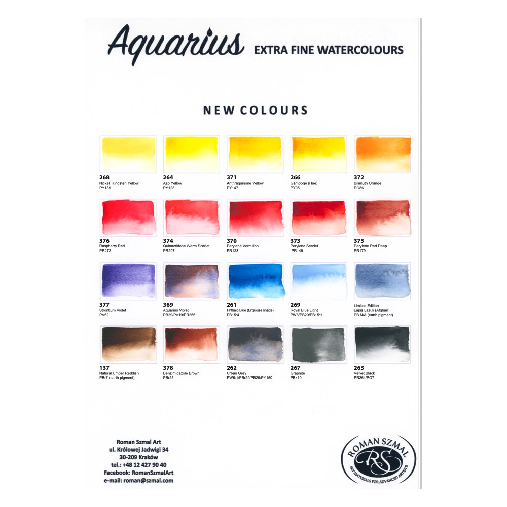 Aquarius watercolor paint - Roman Szmal - 371, Anthraquinone Yellow, pan