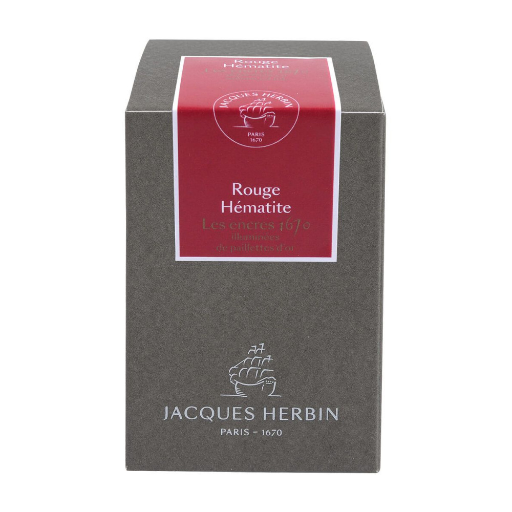 Atrament 1670 w butelce - J.Herbin - Hematite Red, 50 ml