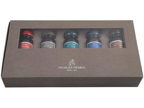Zestaw atramentów 1670 w butelce - J.Herbin - 5 kolorów x 10 ml