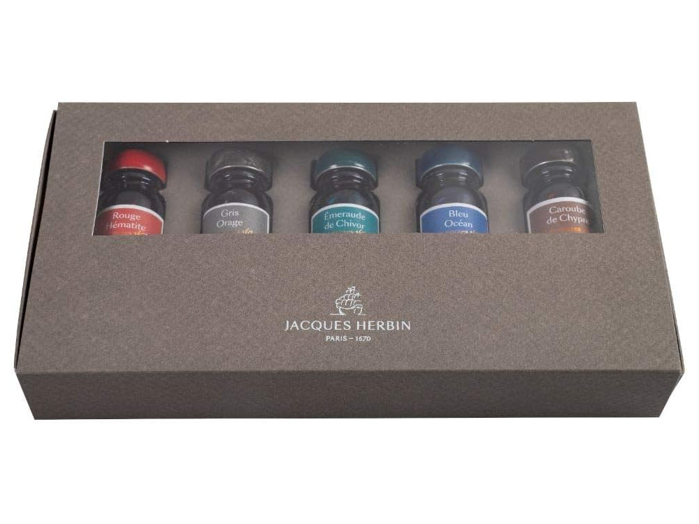 Zestaw atramentów 1670 w butelce - J.Herbin - 5 kolorów x 10 ml