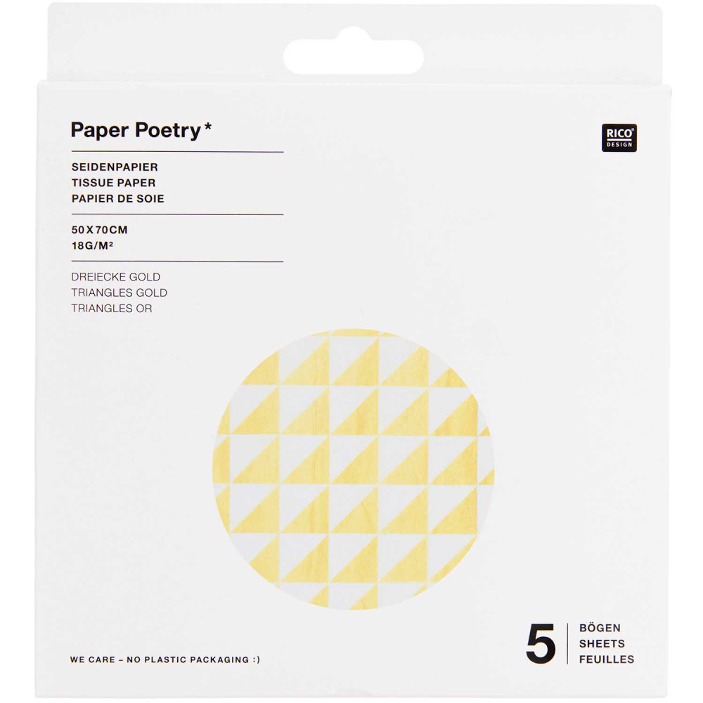 Bibuła do pakowania prezentów - Paper Poetry - Triangles, 5 szt.