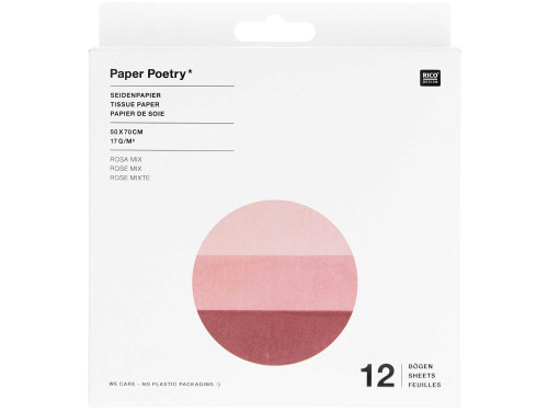 Gift wrapping tissue paper - Paper Poetry - Rose, 12 pcs.