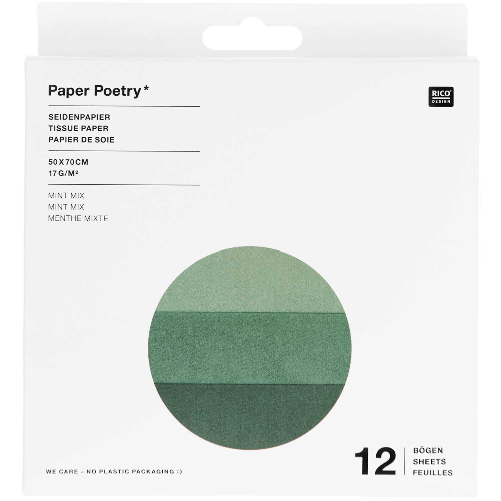 Gift wrapping tissue paper - Paper Poetry - mint, 12 pcs.