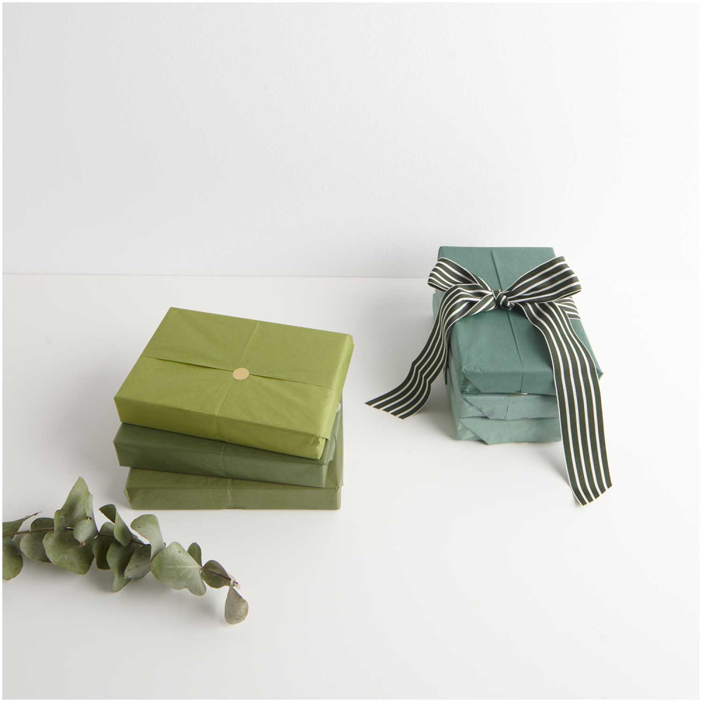 Bibuła do pakowania prezentów - Paper Poetry - zielona, 12 szt.