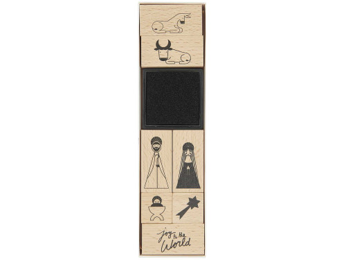 Wooden stamp set Christmas Rocks! - Paper Poetry - Holy Family, 7 pcs.