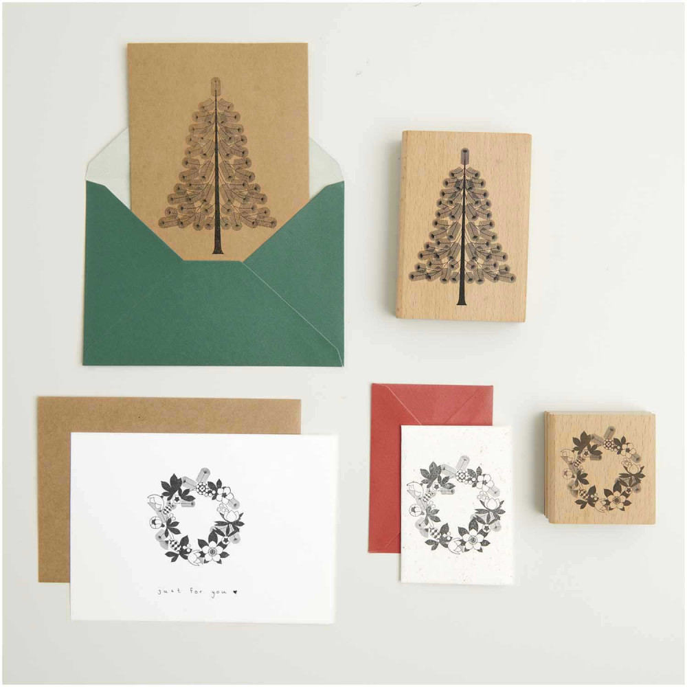Wooden stamp Christmas Rocks! - Paper Poetry - Wreath