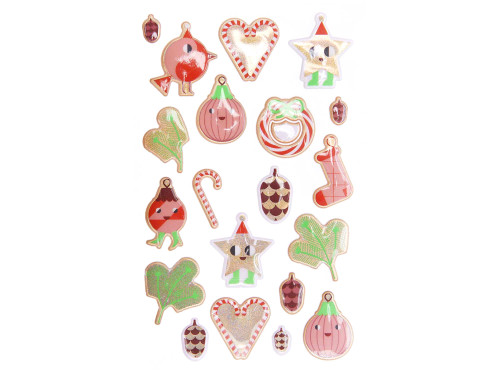 Puffy 3D stickers, Christmas Rocks! - Paper Poetry - Figurative, 20 pcs.