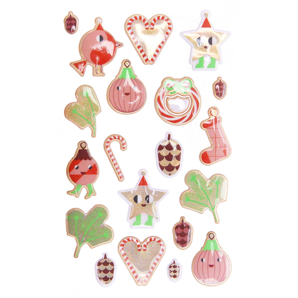 Puffy 3D stickers, Christmas Rocks! - Paper Poetry - Figurative, 20 pcs.