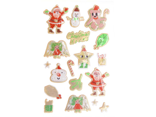 Puffy 3D stickers, Christmas Rocks! - Paper Poetry - Airbrush, 18 pcs.