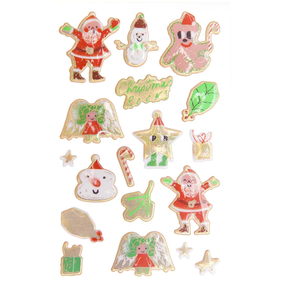 Puffy 3D stickers, Christmas Rocks! - Paper Poetry - Airbrush, 18 pcs.