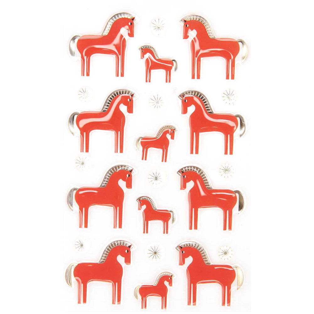 Gel stickers, Christmas Rocks! - Paper Poetry - Horses, 22 pcs.