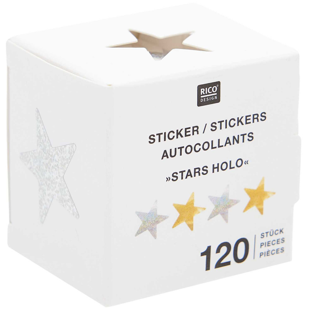 Stickers, Christmas Rocks! Stars - Paper Poetry - gold and silver holo, 120 pcs.