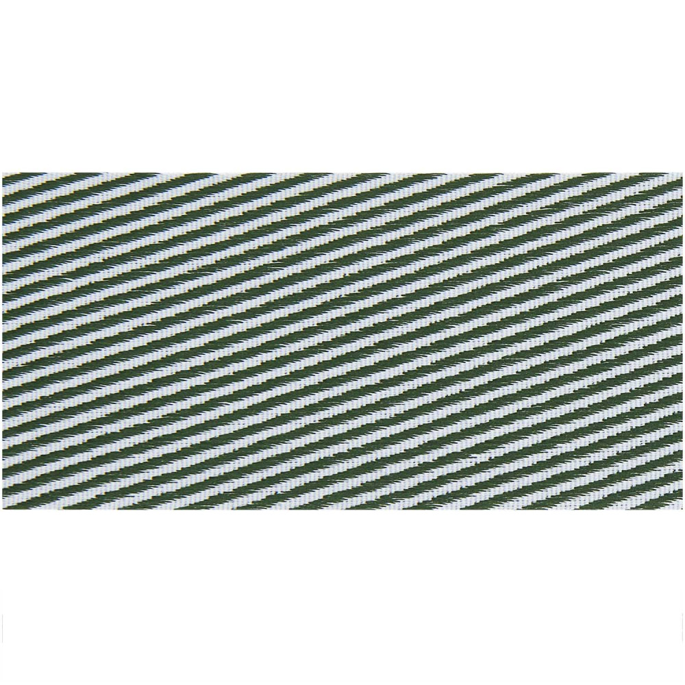 Wstążka tkana, Paski ukośne - Paper Poetry - zielono-biała, 5 cm x 3 m