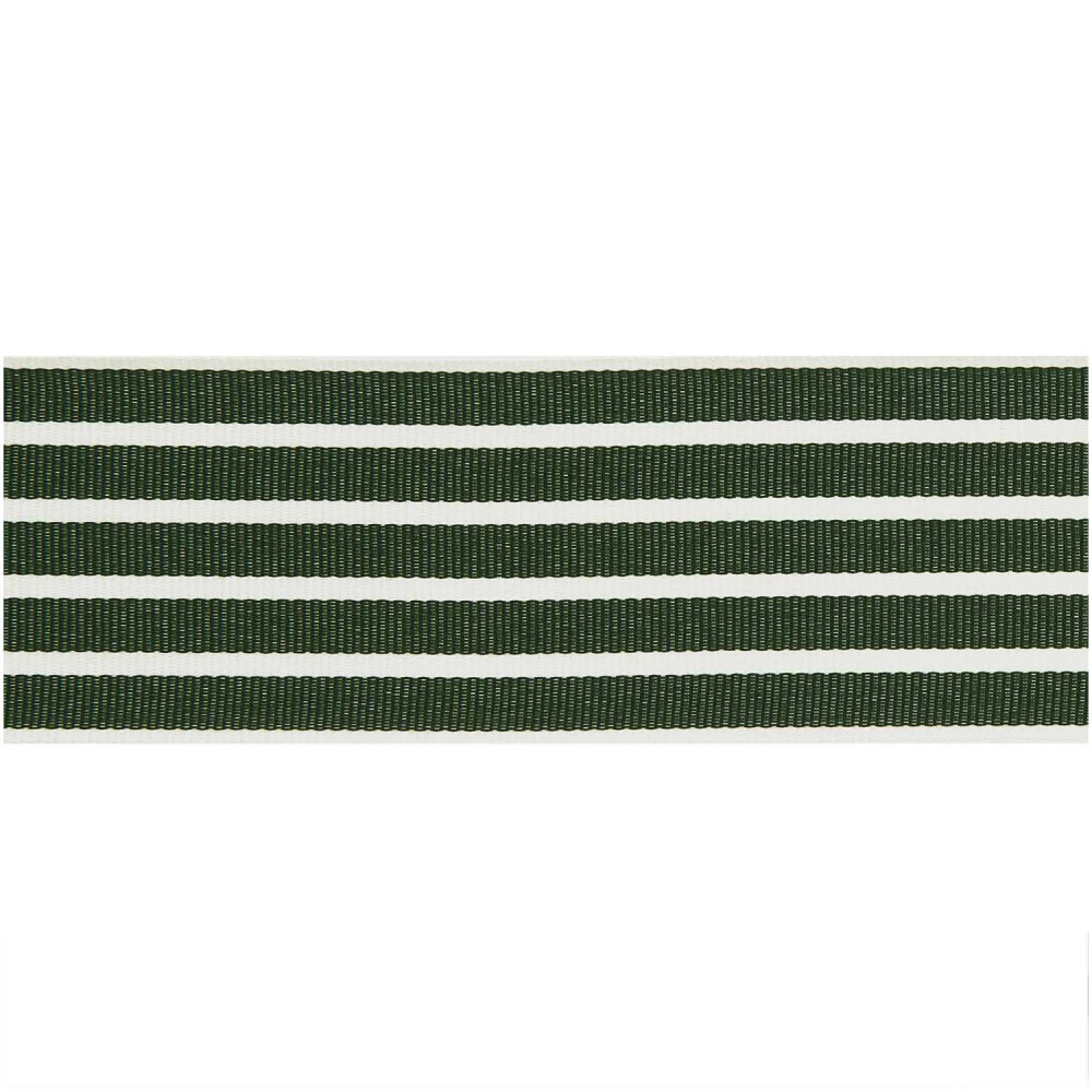 Woven ribbon, Stripes - Paper Poetry - green and off-white, 3,8 cm x 3 m