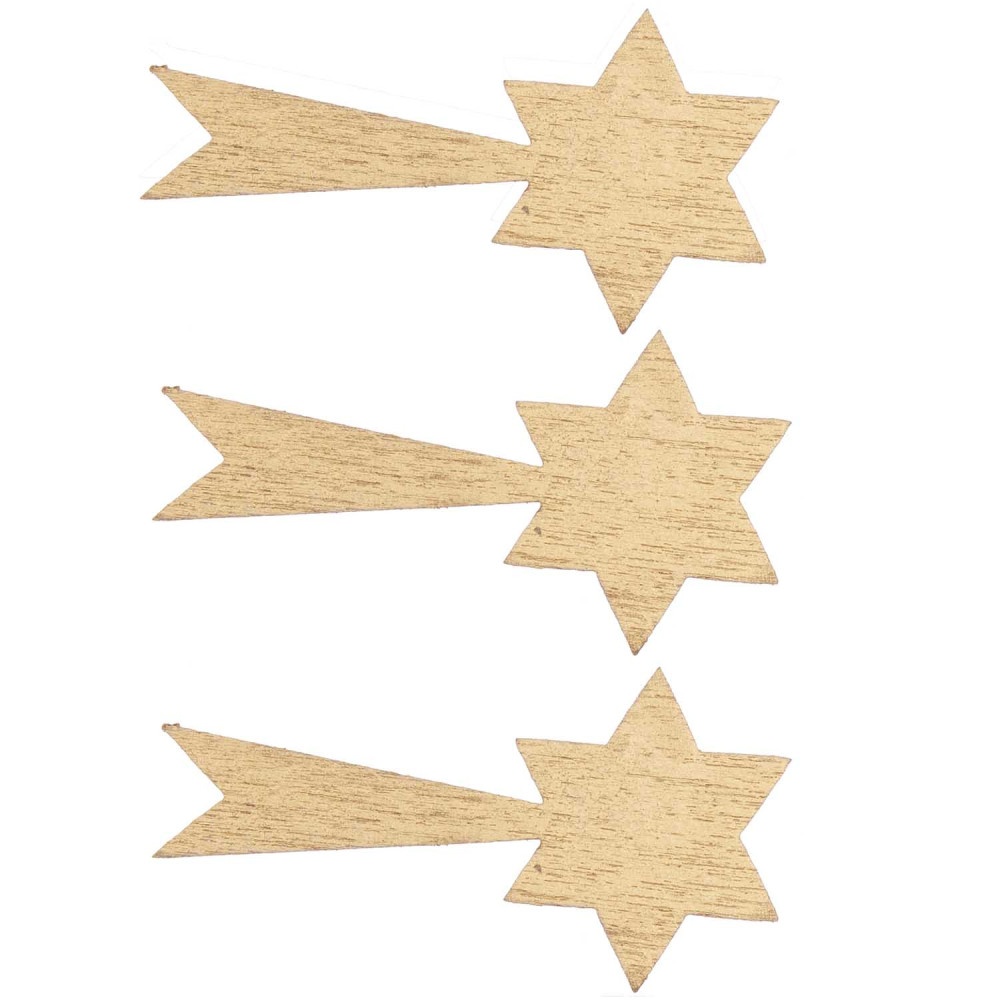 Wooden confetti Stars - Rico Design - gold, 36 pcs.