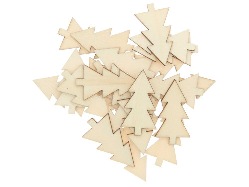 Wooden confetti Fir Tree - Rico Design - natural, 36 pcs.