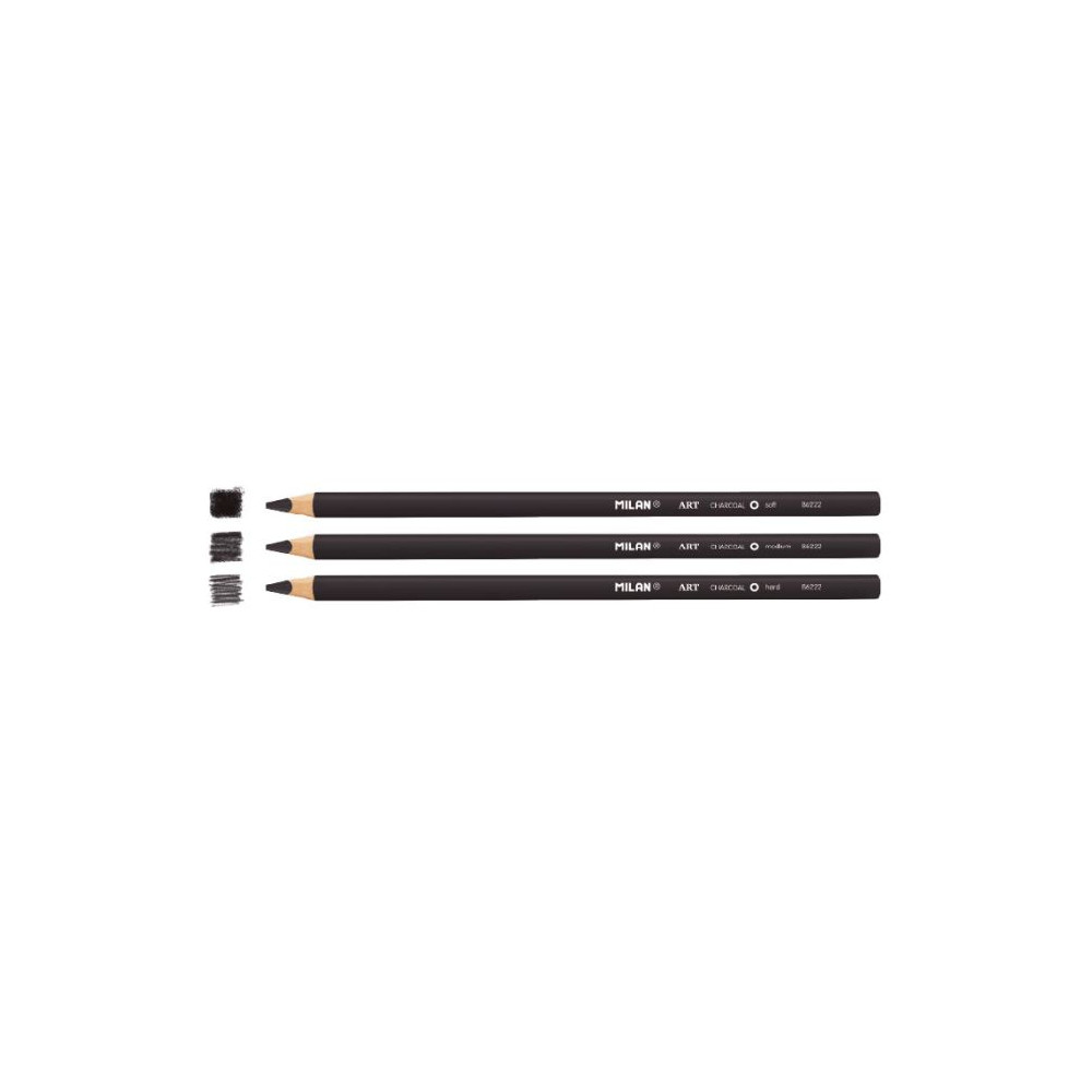 Zestaw ołówków węglowych Art Charcoal - Milan - 3 szt.