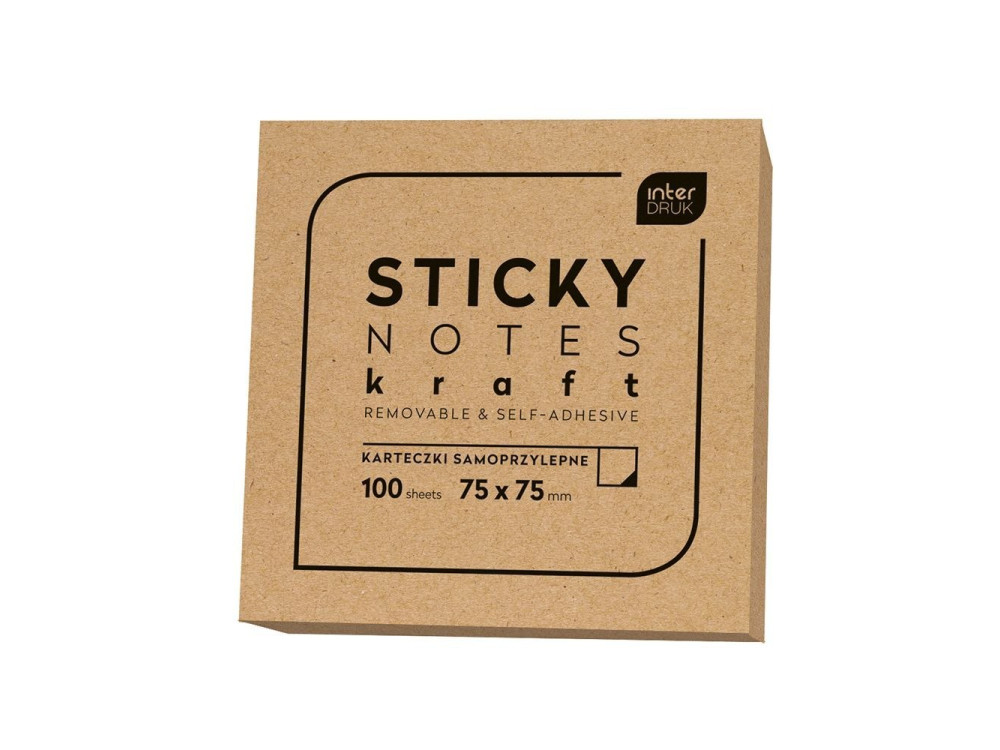 Sticky notes Kraft - Interdruk - 100 sheets
