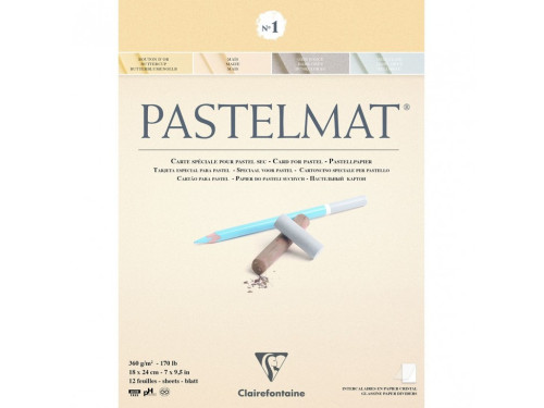 Pastelmat paper pad - Clairefontaine - no. 1, 18 x 24 cm, 360g, 12 sheets