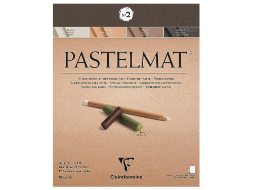 Papier do pasteli suchych Pastelmat - Clairefontaine - nr 2, 24 x 30 cm, 360g, 12 ark.