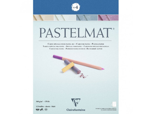 Papier do pasteli suchych Pastelmat - Clairefontaine - nr 4, 24 x 30 cm, 360g, 12 ark.