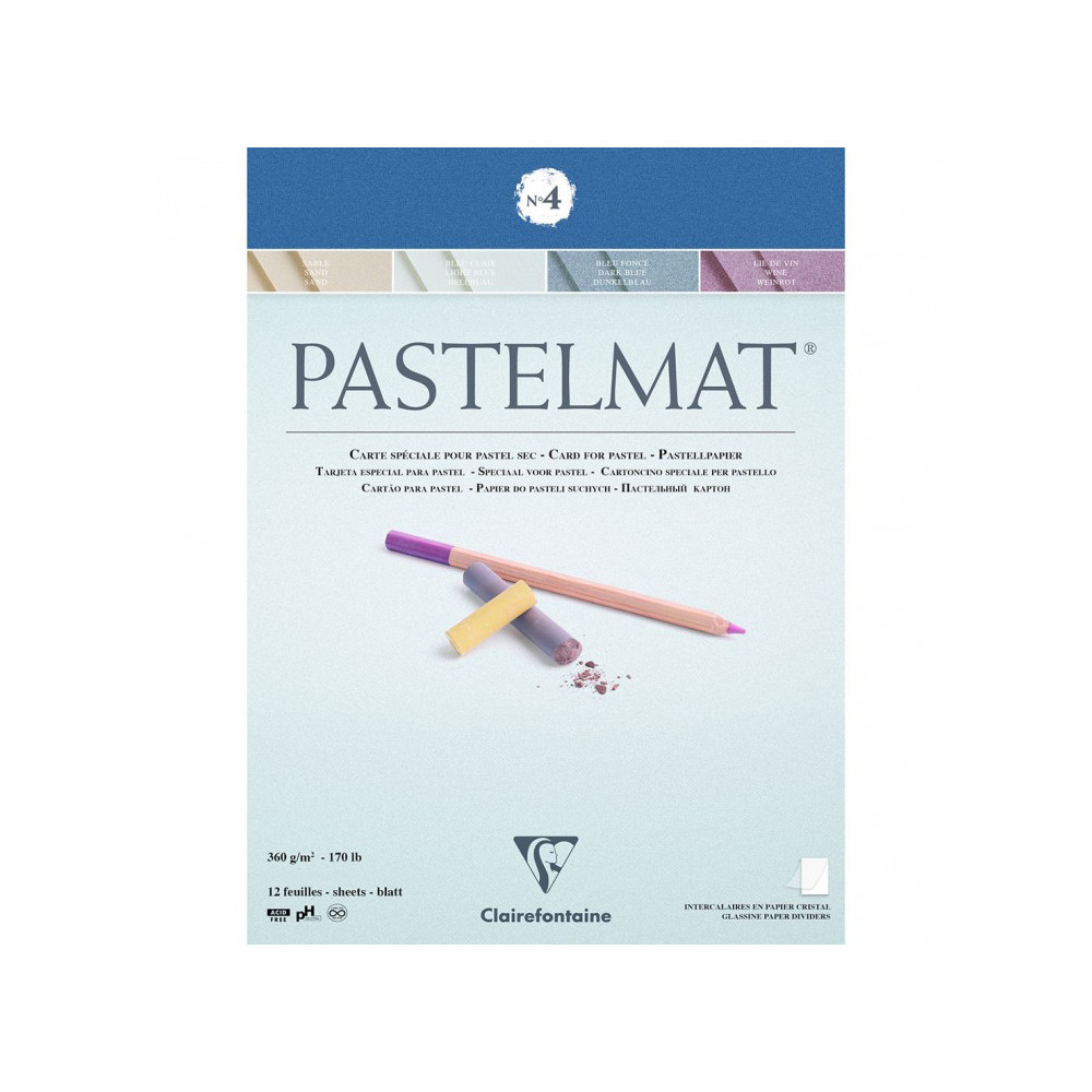 Pastelmat paper pad - Clairefontaine - no. 4, 24 x 30 cm, 360g, 12 sheets