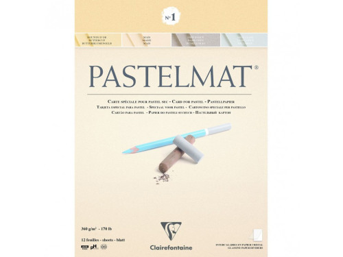 Pastelmat paper pad - Clairefontaine - no. 1, 24 x 30 cm, 360g, 12 sheets